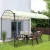 Steel Garden Sunshade Awning with Corrugated Sheet Roof, Round Columns, Height 3 meter, Panel Width 2 meters